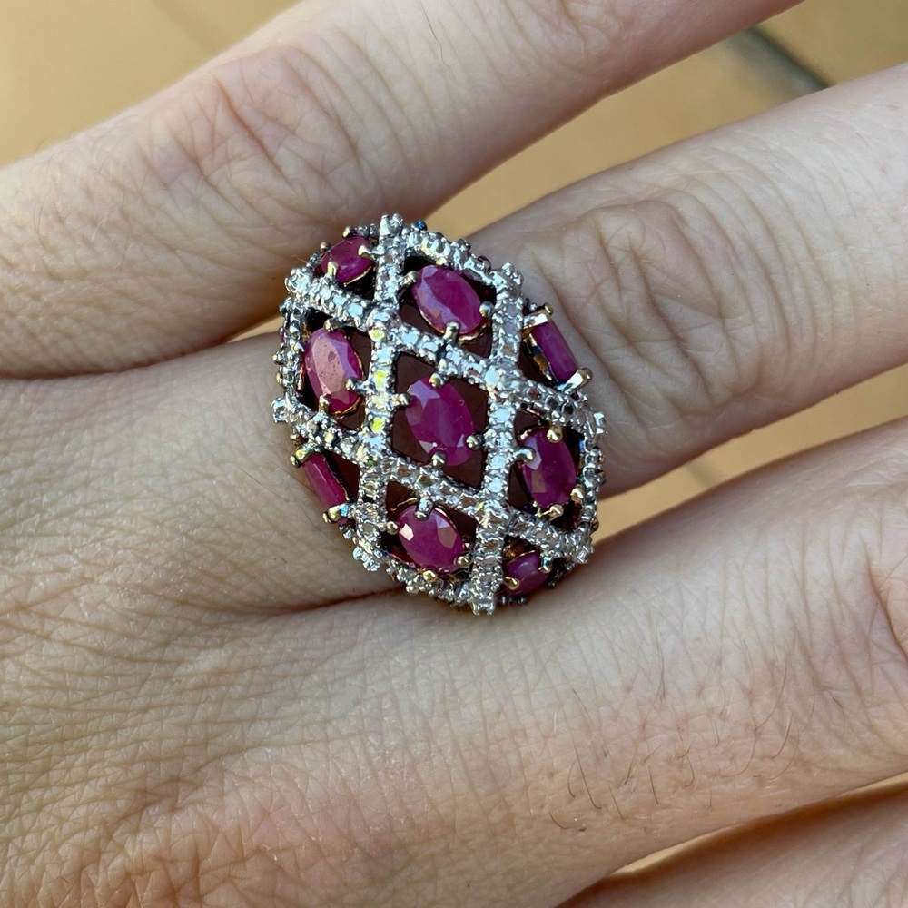 Technibond Ruby Cluster Ring - image 4